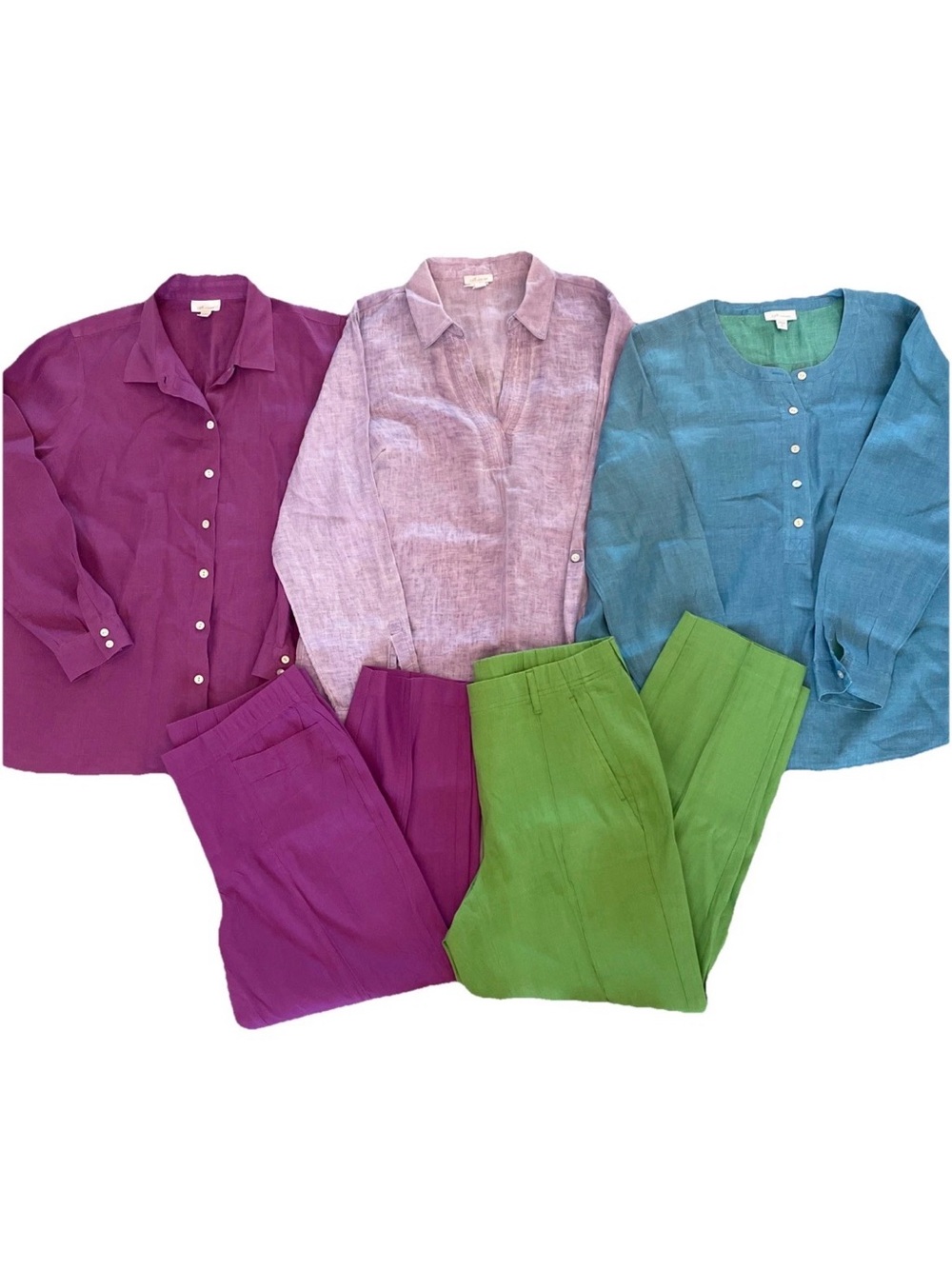 Lot of 5 J. Jill Love Linen Tops & Bottoms Medium/Medium Petite Bundle